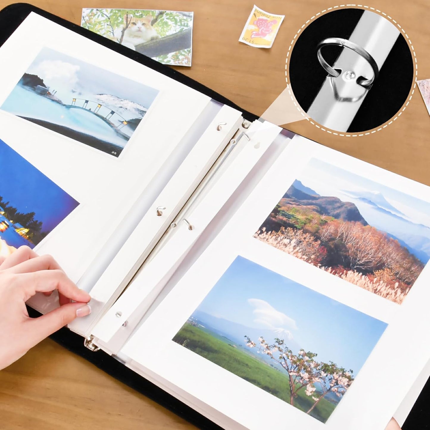 Fisyme Vintage Sports Baseball Photo Album Self Adhesive DIY Scrapbook Album for 2x3 4x6 5x7 6x8 Pictures 20 Pages Memory Book for Family Wedding