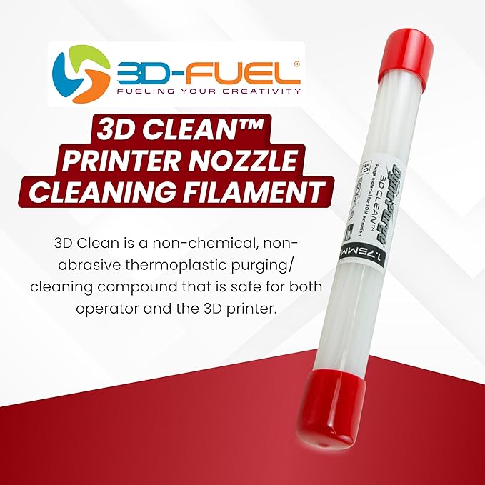 3D Fuel 3D Clean Printer Nozzle Cleaning Filament, Made in USA | 50 Sticks 1.75mm +/- 0.03mm