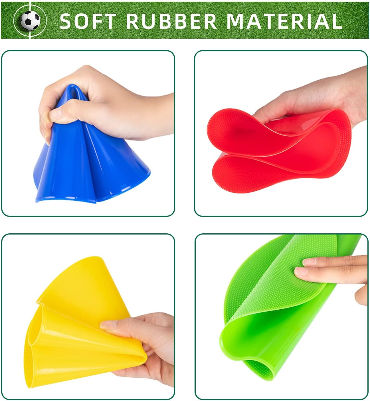 Poly Spot Markers 9 inch Non-Slip Rubber Agility Markers Flat Field Cones Floor Dots for Football, Soccer, Basketball Training Markers, School Activities, Exercise Drills, Social Distancing