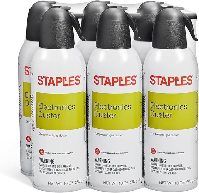 Staples Electronics Air Dusters, Canned Compressed Air Duster Cans (6 Pack)