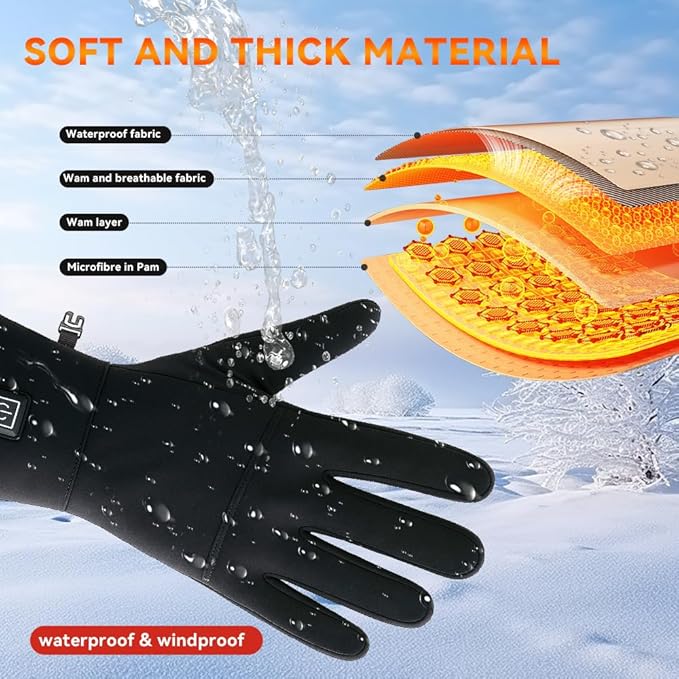 Rechargeable Hand Warmers, Portable Graphene Heated Gloves Handwarmers Bag with 10000MAH Power Bank&3 Heat Modes, Fast Electric Heating Pad Pouch Muff for Men,Pain Releif,Gift, Golf,Camping&Fishing