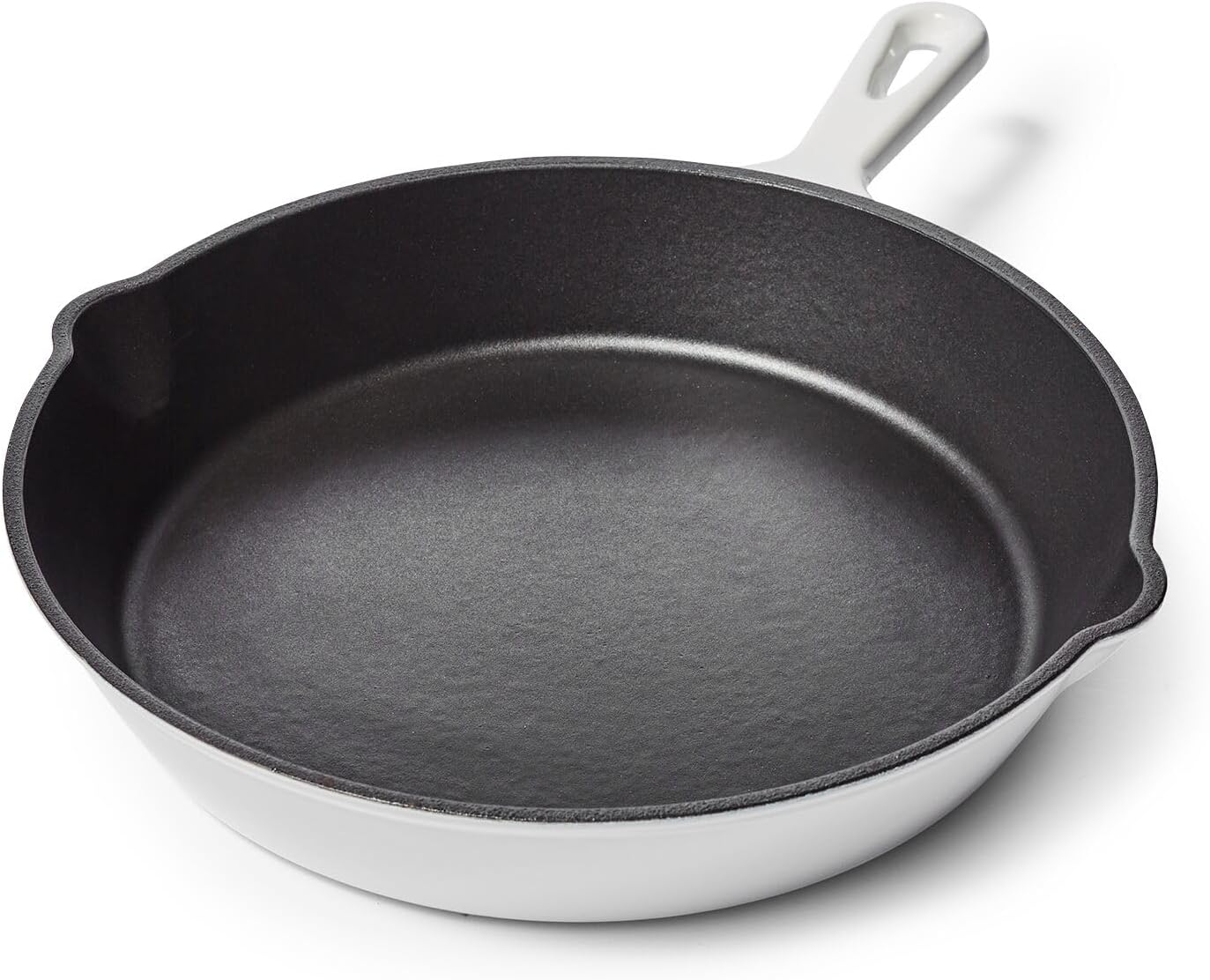 Sur La Table Enameled Cast Iron Skillet – 10" Frying Pan for Searing, Sautéing & Baking, Oven to 500°F, Induction Compatible, Durable Nonstick Interior, Even Heat Distribution, White