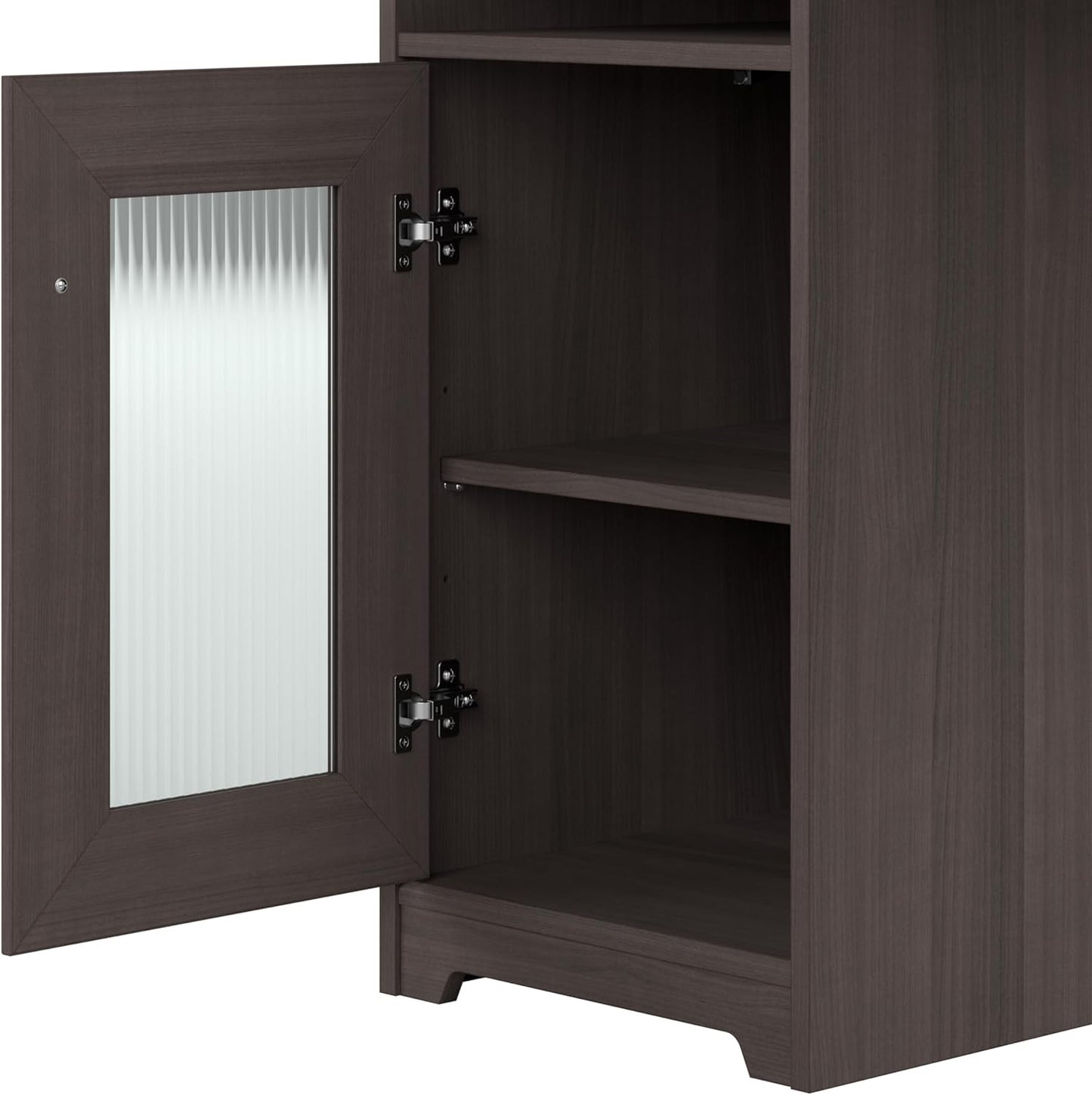 Bush Furniture Cabot L Shaped Computer Desk in Heather Gray | Corner Table with Drawers for Home Office