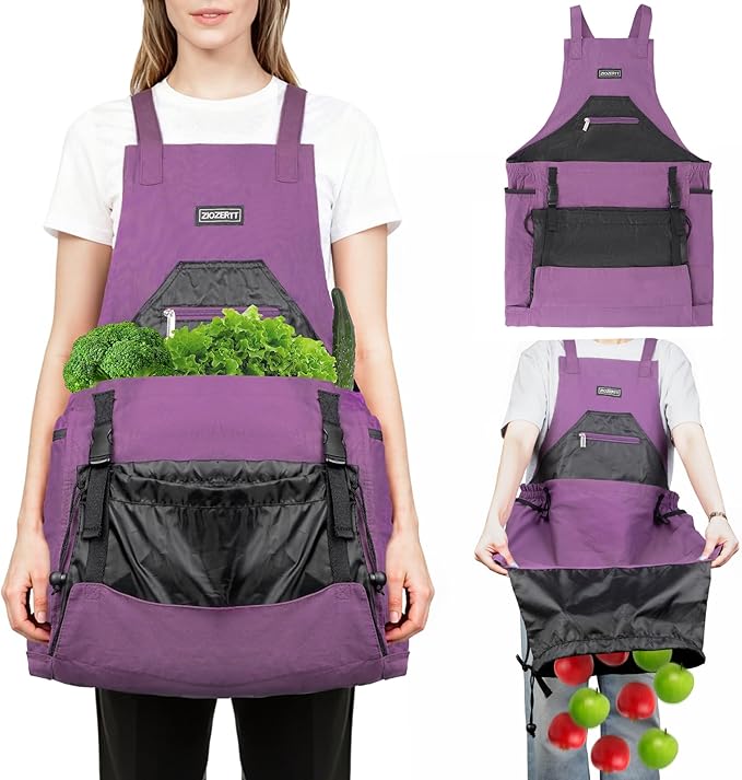 Garden Apron,Harvest Aprons with Pockets for Women and Men,Canvas Gardening Tool Belt, Gardening Gifts for Mom,Dad