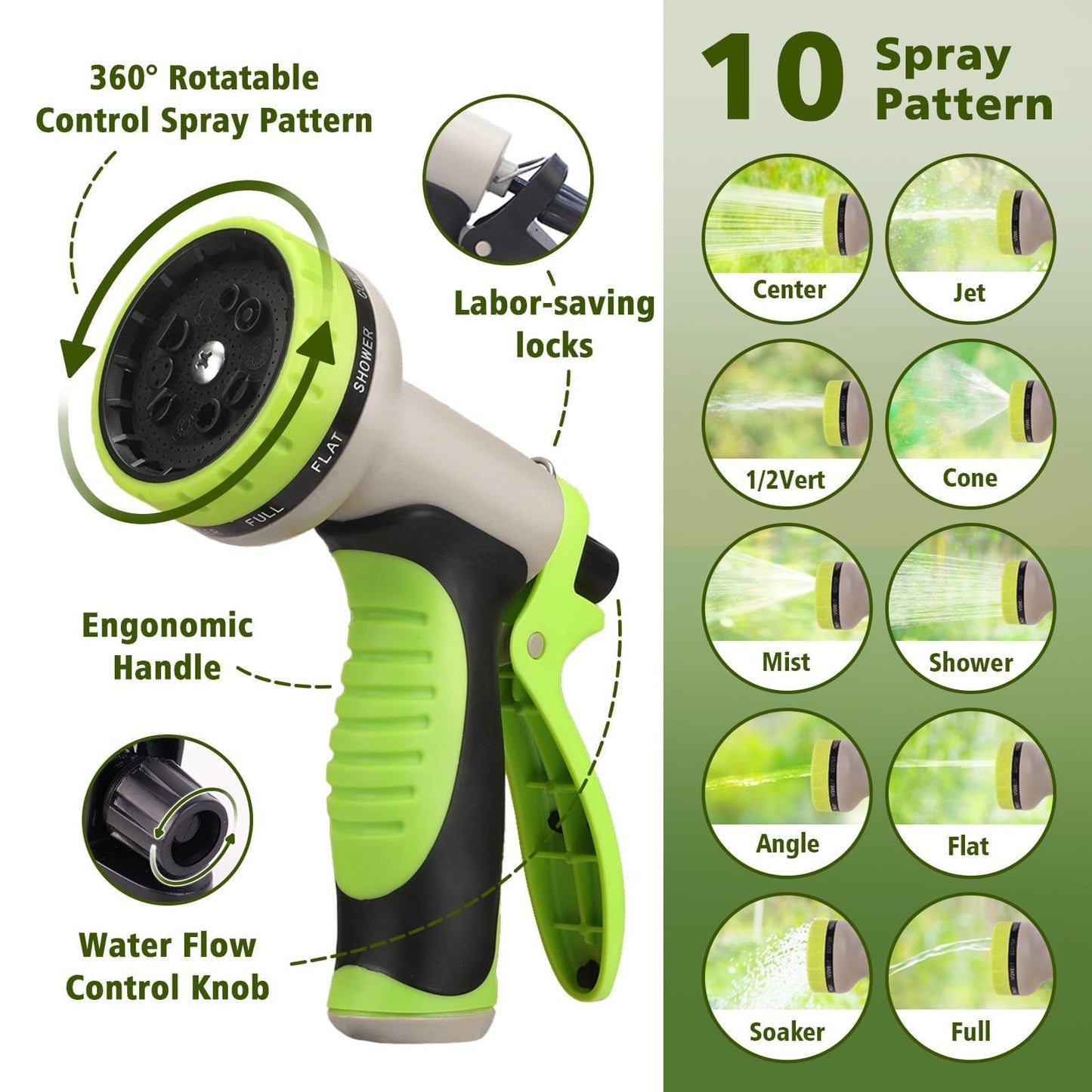 Svansea Metal Garden Hose 75ft Stainless Steel Hose Heavy Duty Flexible Water Hose with 10 Way Spray Nozzle 3/4 Solid Brass Fittings-Outdoor Yard Lightweight No Kink Leak Resistant Water Pipe