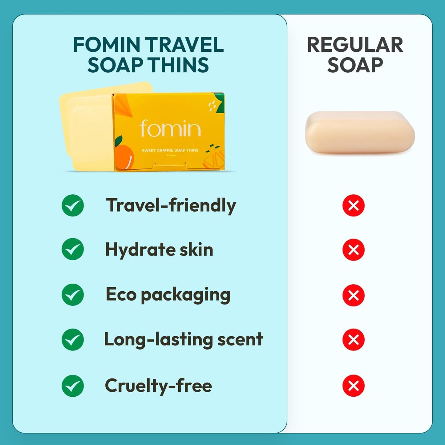 FOMIN - Paper Soap Sheets for Hand Washing - (100 Sheets) Jasmine Portable Travel Soap Sheets, Dissolvable Camping Mini Soap, Portable Hand Soap sheet