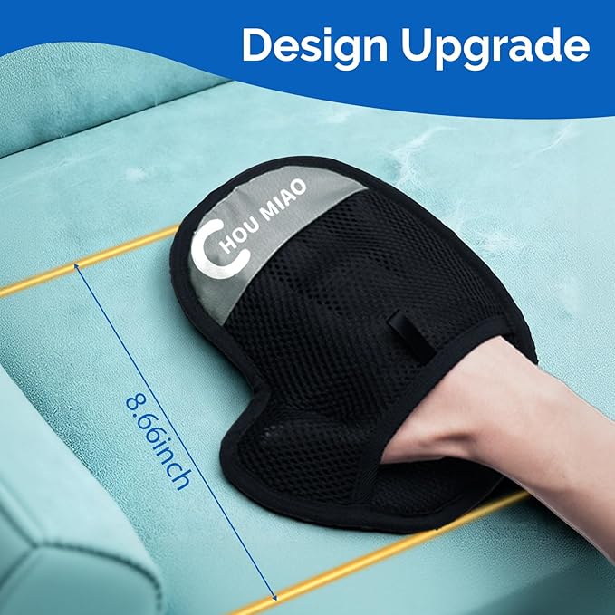2Pcs Pet Hair Removal Glove for Cats & Dogs, Electrostatic Pet Hair Removal Gloves Reusable & Washable for Couch,Curtain, Clothing, Carpet, Car Seat