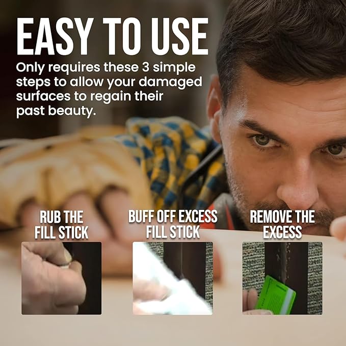 Wood Scratch Repair Fill Stick for Black Surfaces, Great for Touch-Ups and Repairs on Hardwoods Floors, Furniture, Cabinets and Plastic Surfaces.