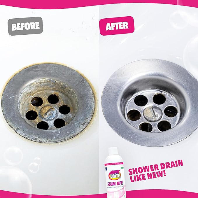 Quick 'n Brite Scum Off Shower Cleaner - No Scrub, No Harsh Chemical Daily Shower Cleaner, Multi-Surface All-Purpose Cleaner 16 Oz (Packaging May Vary)