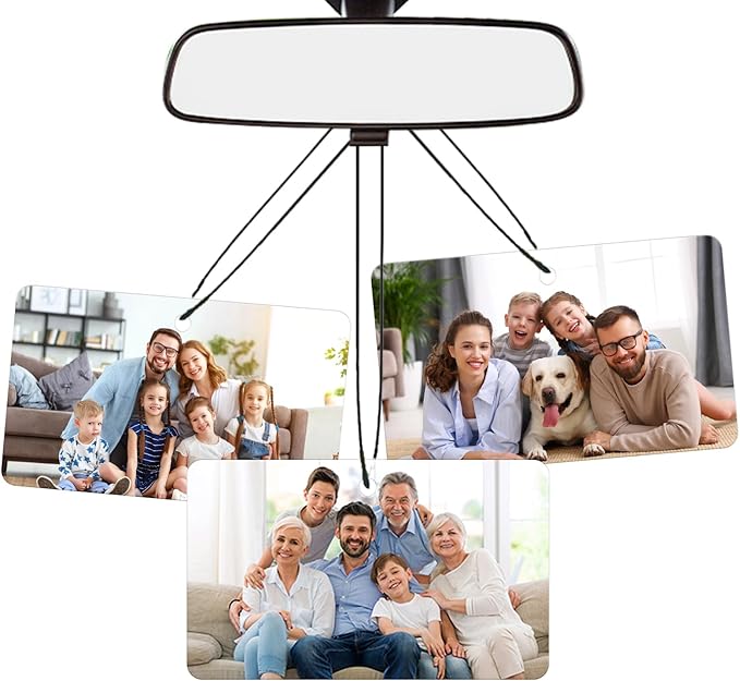 Personalized Double-Sided Custom Car Air Freshener with picture Photo - 100% Natural Material - Various Fragrance Types - Long-lasting Scent - Ideal for Car, Home, and Gifting (Rectangle-horizontal)