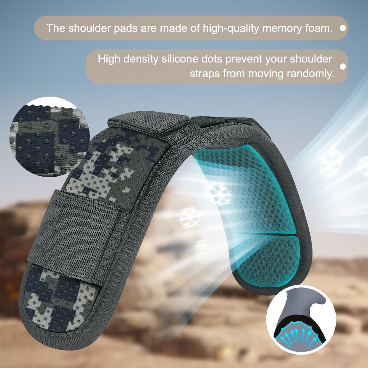 ZINZ 2-Pack Universal Shoulder Pad with Ultra Thick Cushion for Bag Luggage Bag Crossbody, Plus Long & Anti-Slip & Breathable,CA01FL01