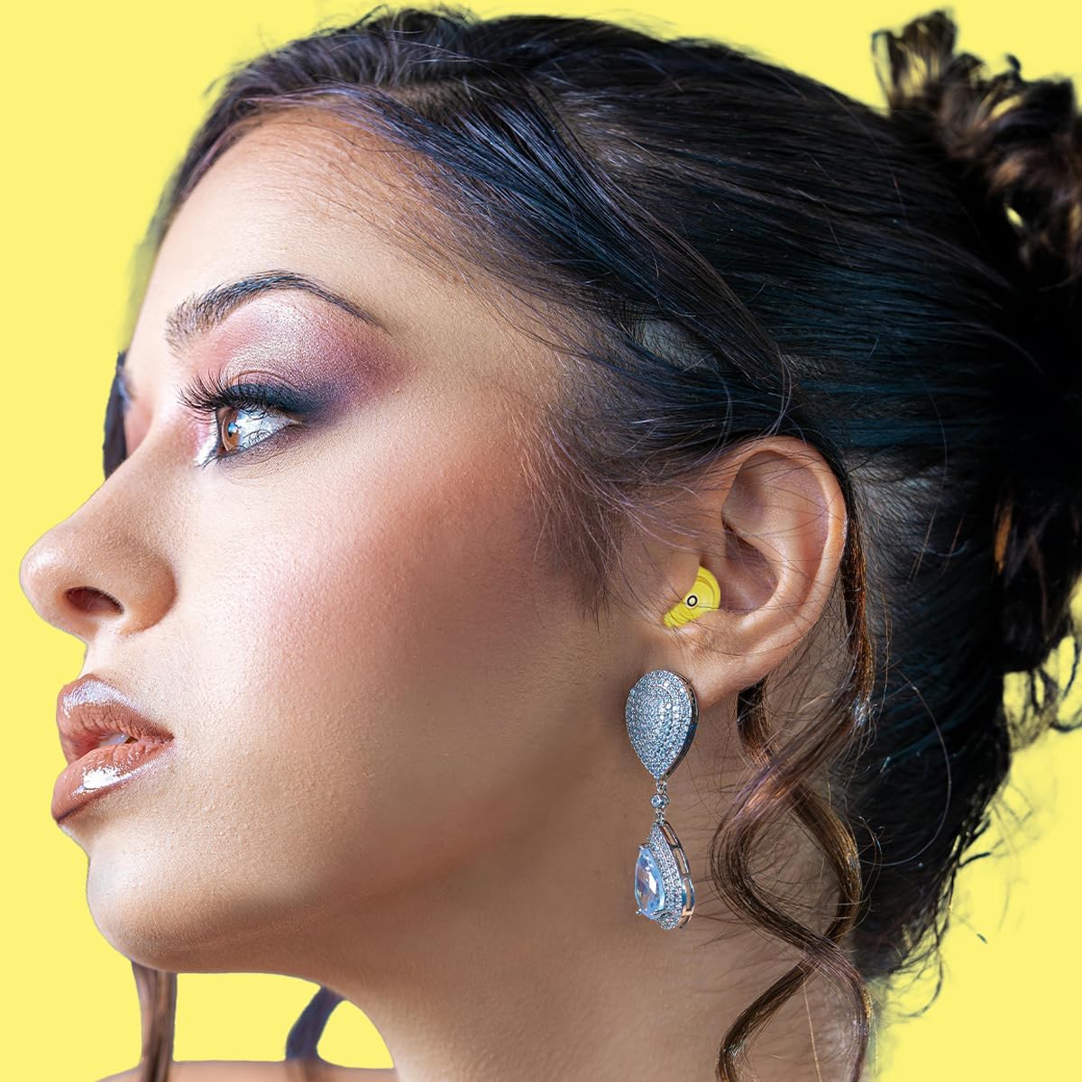Ear Plugs for Sleeping Reusable Earplugs for Concerts Noise Cancelling Soft Silicone Noise Reduction Earbuds for Travel, Focus, Work 33-45dB Hearing Protection with 9 Ear Tips & Case (Yellow)