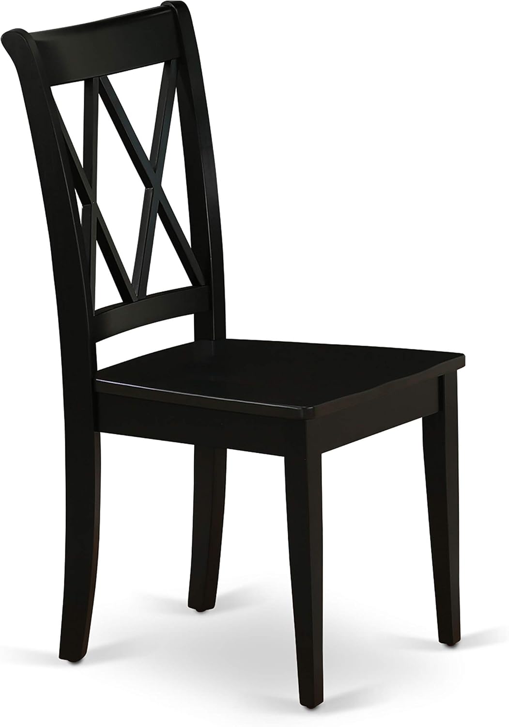 East West Furniture SHCL3-BLK-W 3 Piece Dining Table Set for Small Spaces Contains a Round Kitchen Table with Pedestal and 2 Dining Room Chairs, 42x42 Inch, Black
