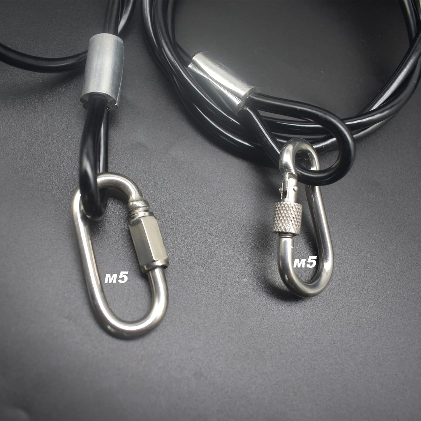 7FT 4mm Stainless Steel Outdoor Travel Security Cable Lock,Braided Steel Coated Safety Cable Luggage Lock,Safety Cable Wire Rope Double Loop Lightweight