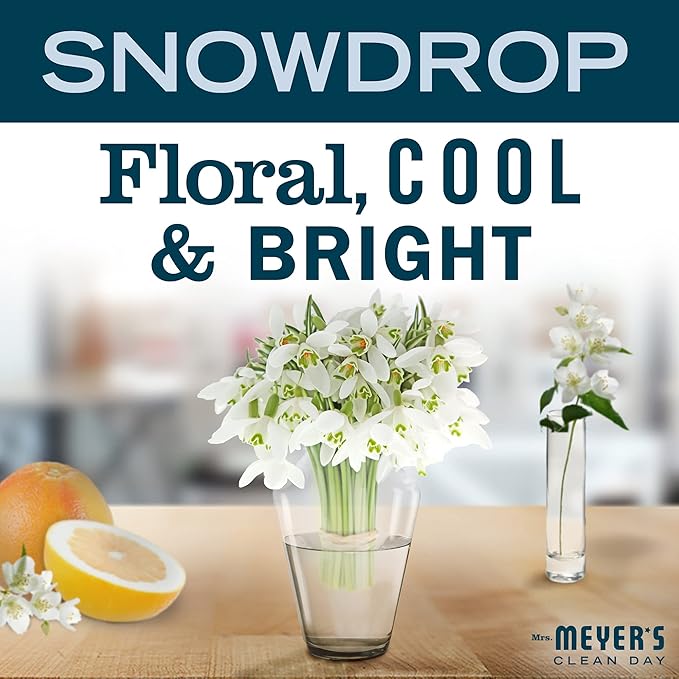 MRS. MEYER'S CLEAN DAY Room and Air Freshener Spray, Non-Aerosol Spray Bottle Infused with Essential Oils, Limited Edition Snowdrop, 8 fl. oz - Pack of 3