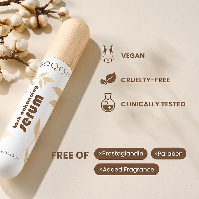 Lash Serum for Eyelash Growth, Eyelash Serum for Longer, Fuller & Stronger Lashes, With Natural Formula for Sensitive Eyes, Prostaglandin-Free, Vegan & Cruelty-Free （6ml）