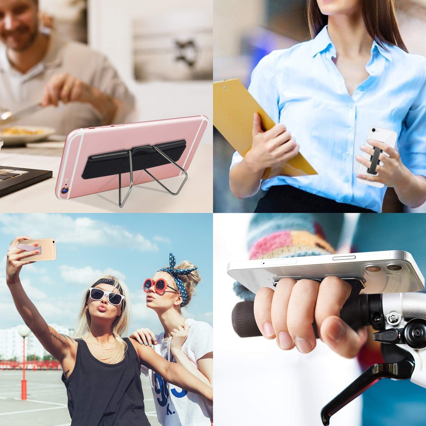 Phone Strap, Cisid 4 Pcs Phone Grip With Stand Phone Strap Holder For Hand Finger Kickstand Suitable For Iphone Samsung And Most