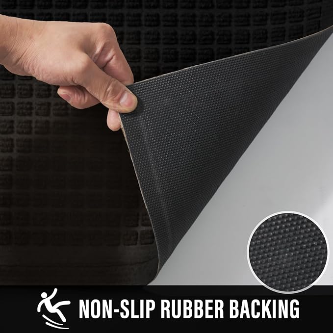 Boot Tray, Heavy Duty Waterproof Shoe Drying Mat, Non-Slip Entryway Tray for Muddy Boots, Indoor Outdoor Use, 15x30 inches, Black