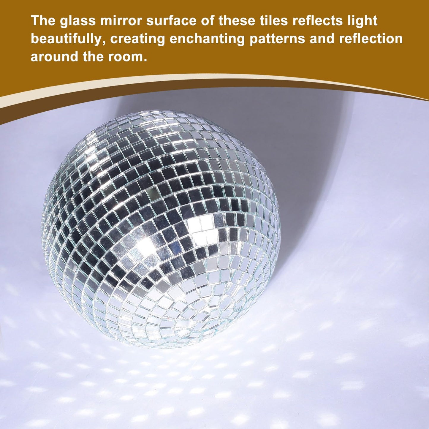 MECCANIXITY 14400 PCS Glass Mirrors Disco Ball Tiles Self-Adhesive Black Mirror Mosaic Tiles 5 x 5mm for Disco Ball, DIY Craft, KTV Decoration 24 Sheet