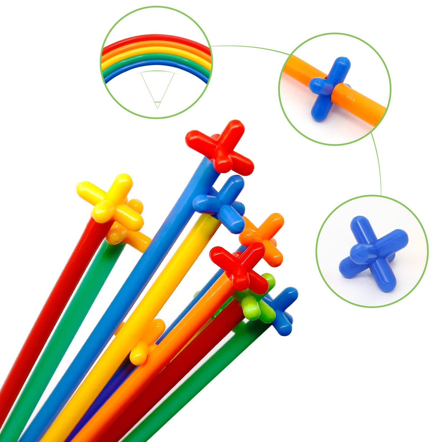 Ggiibro Creative Straw STEM Building Toys 450Pcs Aged for 3-5 5-7 Preschool Kids Constructor Toy Thin Tube Toy DIY Educational Interlocking Plastic Engineering Toys Kit for Boys and Girls