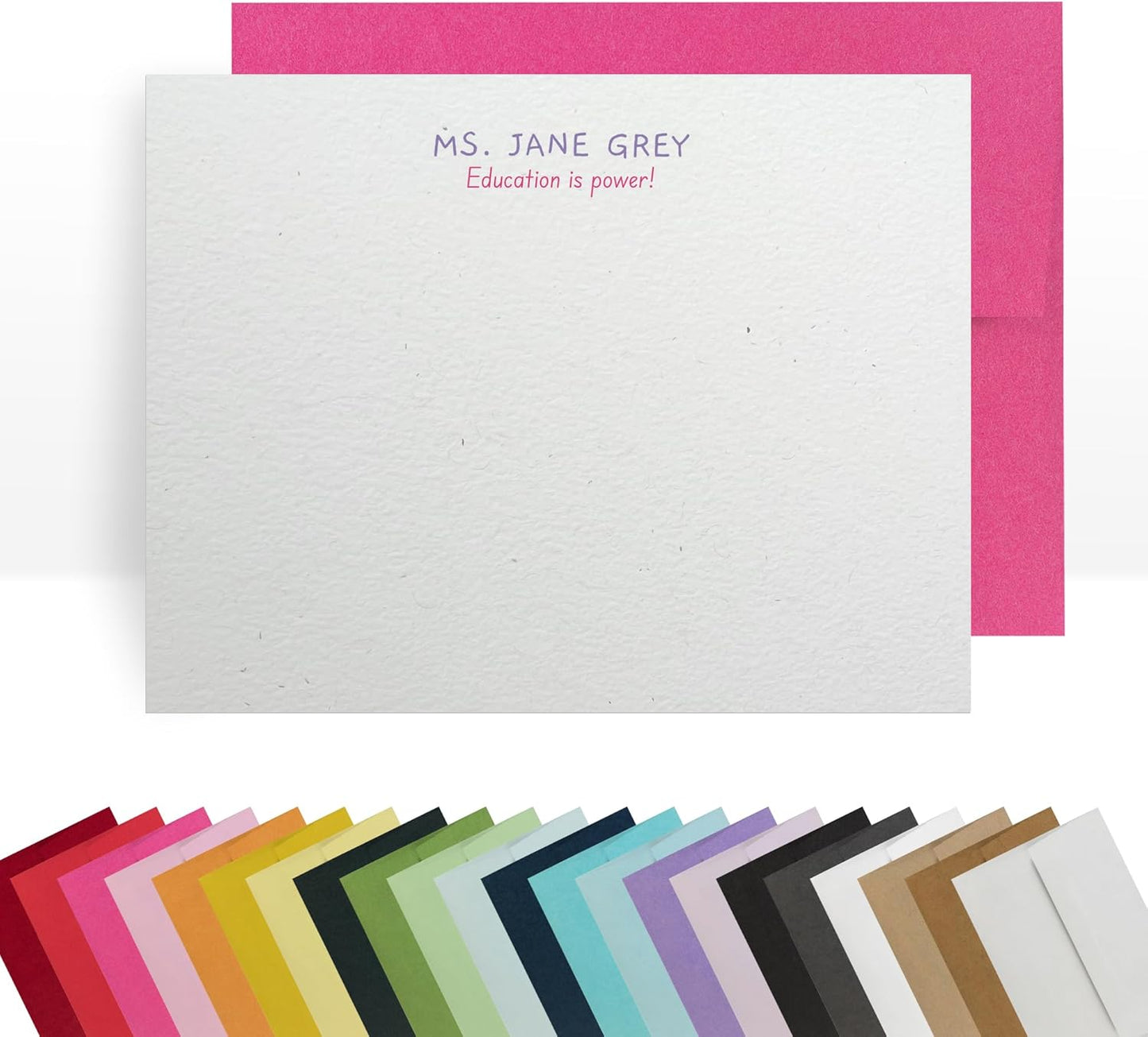 Personalized Note Cards – Custom Flat Stationery Set with Name – Personalized Thank You Cards – Elegant Personalized Stationery for Women (Jane Grey)