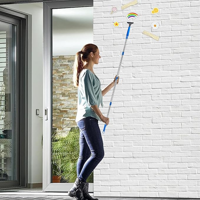Cleaning Squeegee, Rotatable Telescopic Handheld Floor Scrubber, Glass Cleaning Mirror Wiper Tool, Ergonomic Design with Extendable Handle and Smooth Wiping, Tile Wall Bathroom Kitchen Home