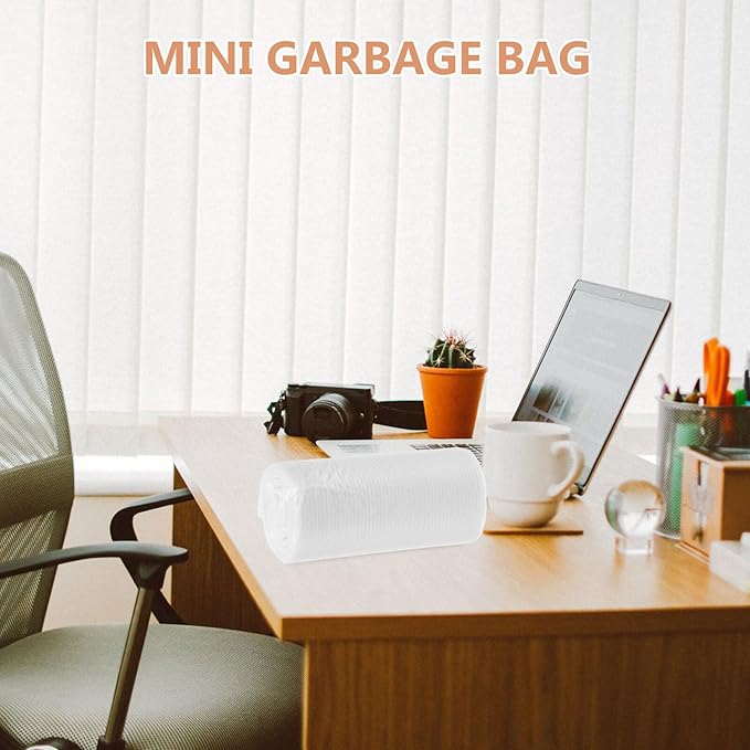 Mipcase 6 Rolls Mini Disposable Trash Bags Tear-resistant Garbage Can Liners for Home Office Car Use Compact Portable Waste Organizers