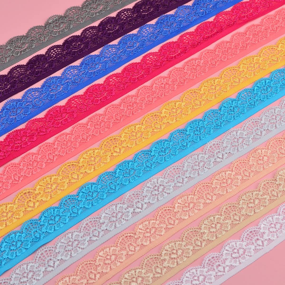 20 Yards 1inch Wide Stretchy Lace Trim 1inch Wide Embroidered Floral Lace Fabric Scalloped Edge Ribbon for Bra Lingerie Underwear Sewing Craft (Olive)