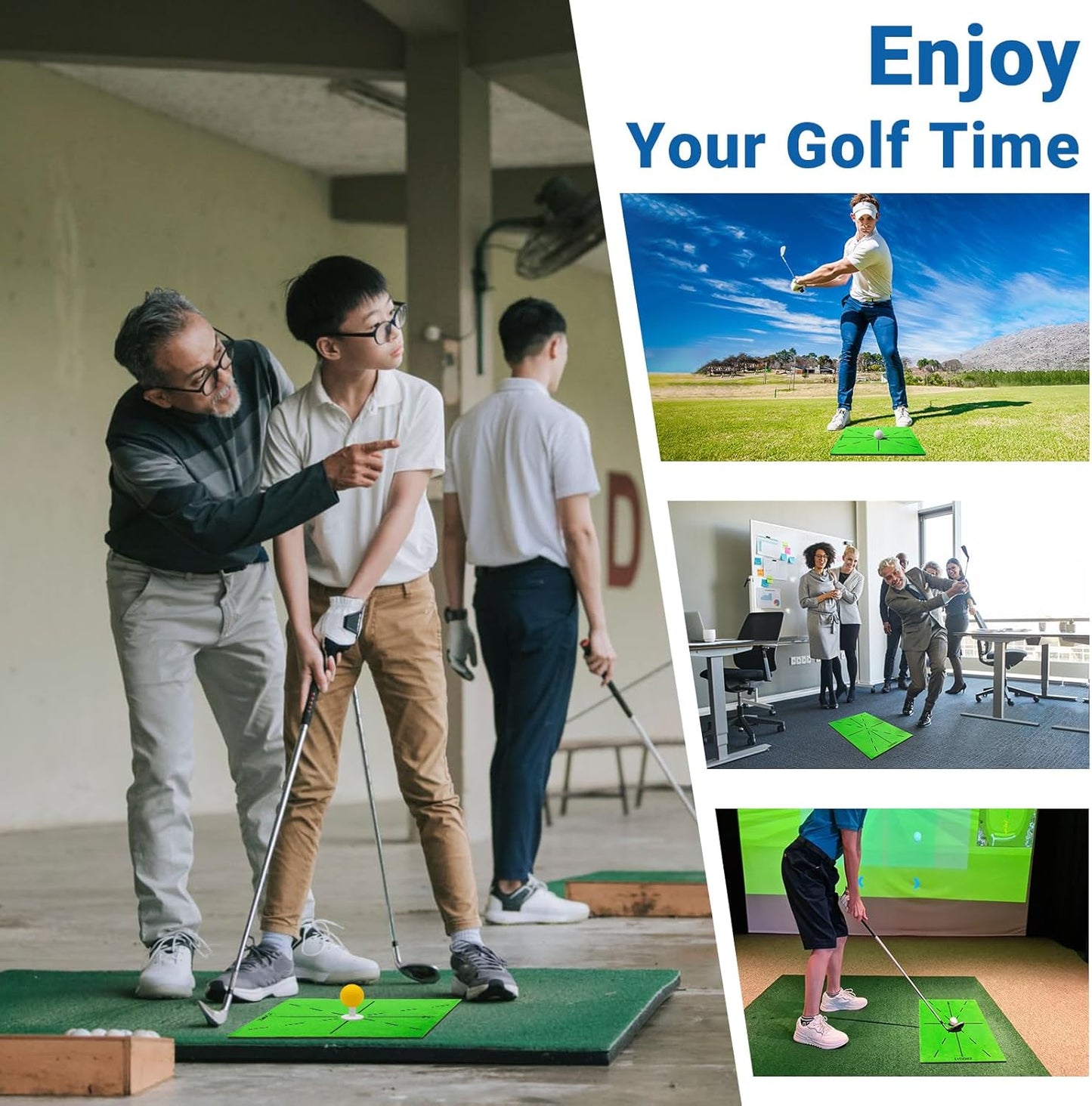 Portable Golf Swing Turf Mat – Lightweight Golf Practice Mat with Instant Feedback, Indoor and Outdoor Training Aid, Ideal Gift for Golfers