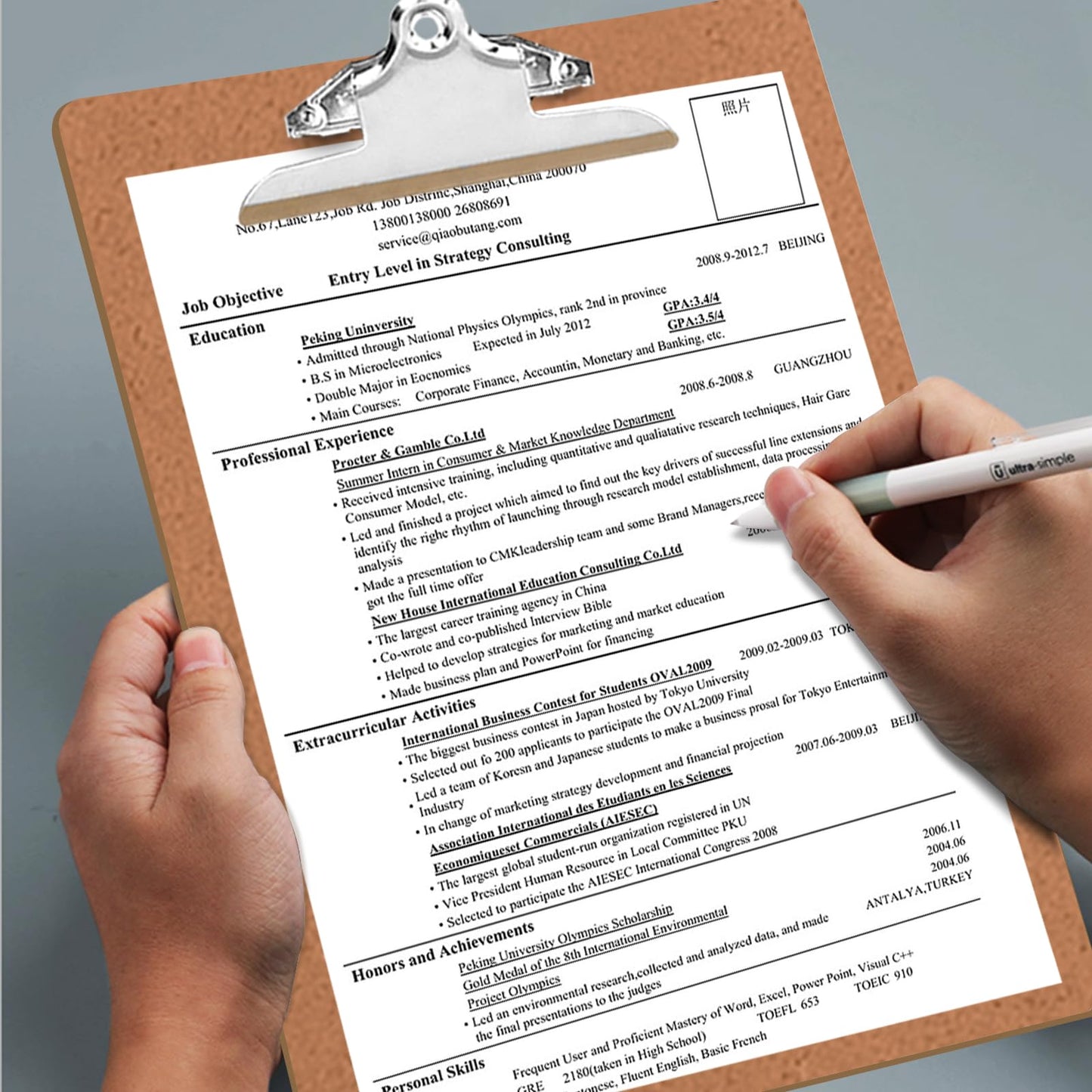 HERKKA 10 Pack Hardboard Office Clipboards - A4 Letter Size, ECO Friendly