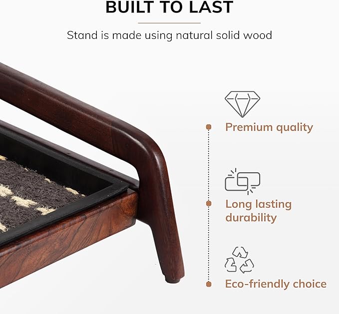 Anji Mountain Heavy Duty Waterproof Wooden Shoe Storage Mat Organizer/Boot Storage Tray Multi Use for Entryway with Coir, Gray and Ivory Insert, 1 Tier, Fits 2 Pair (26.5" Wide)