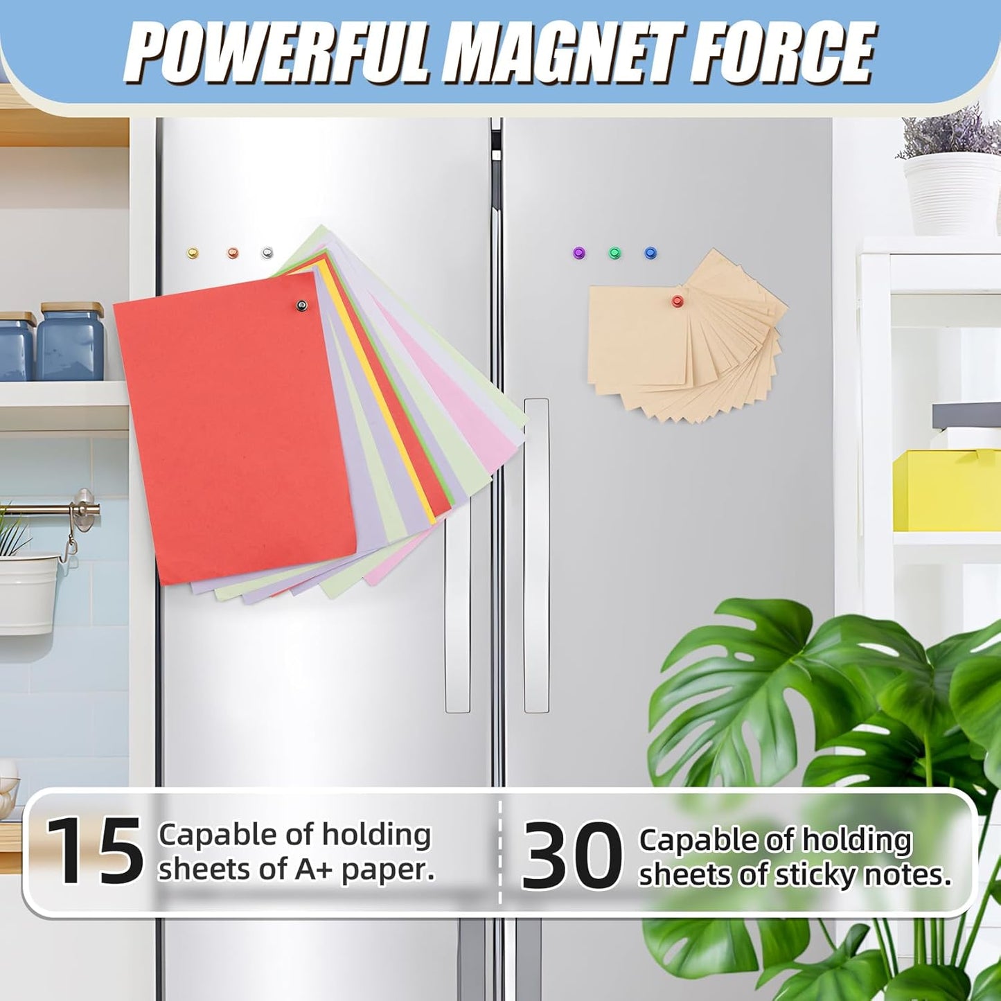 FINDMAG 16 Pack Fridge Magnets, Refrigerator Magnet Small Magnets for Whiteboard, Strong Neodymium Magnet, Rare Earth Magnet for Wall Hanging, Classroom (Gold)