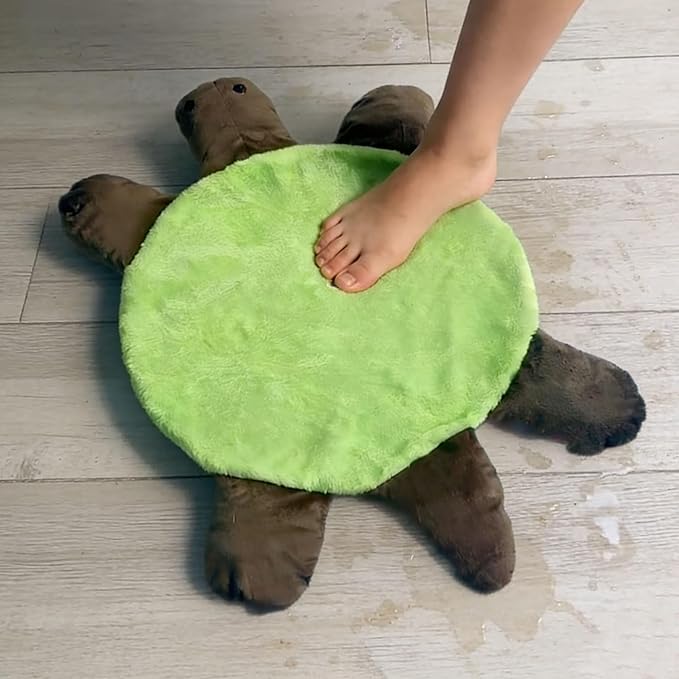 15''Adorable Turtle Floor Cleaning Mop - Machine Washable Hand & Foot Mop, Effortlessly Cleans Tile & Hardwood Floors, Fun Home Cleaning Tool