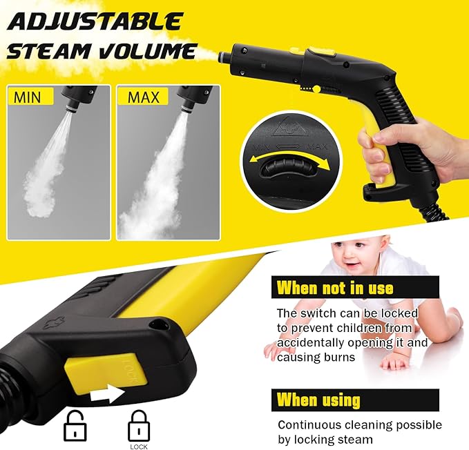 TVD Steam Cleaner, Heavy Duty Canister Steamer with 26 Accessories, Steam Mop with 5M Extra-Long Power Cord for Home Floor Cleaning, Grout,Car Detailing,Upholstery.