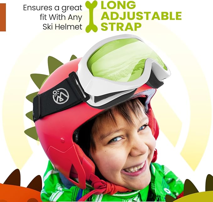OutdoorMaster Kids Ski Goggles - Helmet Compatible Snow Goggles for Boys & Girls with 100% UV Protection