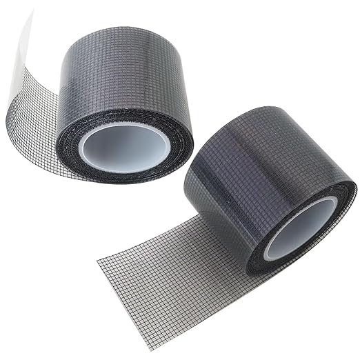 Instant Screen Repair Kit 2-Pack, 2" x16.5' Black Fiberglass Tape for Windows & Doors | Fixes Tears & Holes