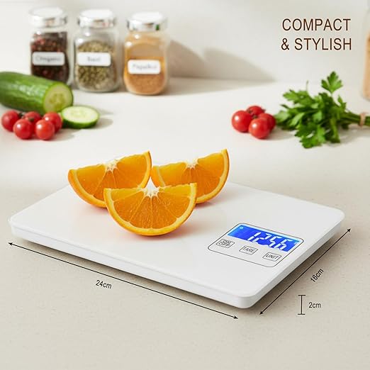 Digital Kitchen Scale with Large LCD Display&Tare Function–Precise Digital Kitchen Scale Weighing up to 33lb, Accuracy1g,Unit Switching (g/kg/ml/oz/lb),Ideal for Baking,Cooking,Food Prep and Packaging