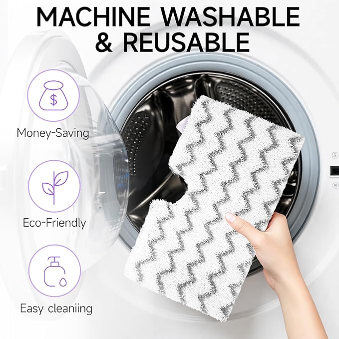 Steam Mop Replacement Pads for Shark S3500 Series S3501 S3601 S3550 S3801 S3901 SE450 S3601D S3901D S2901 S2902 Microfiber Steam Pocket Mop Pads Washable, 3 Pack