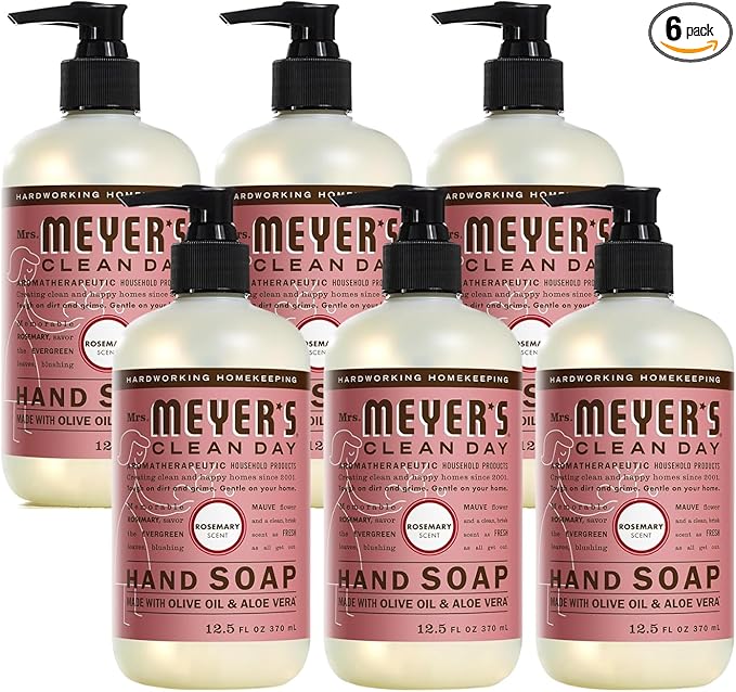 Mrs. Meyers Liquid Hand Soap - Rosemary - 12.5 oz - Pack of 6