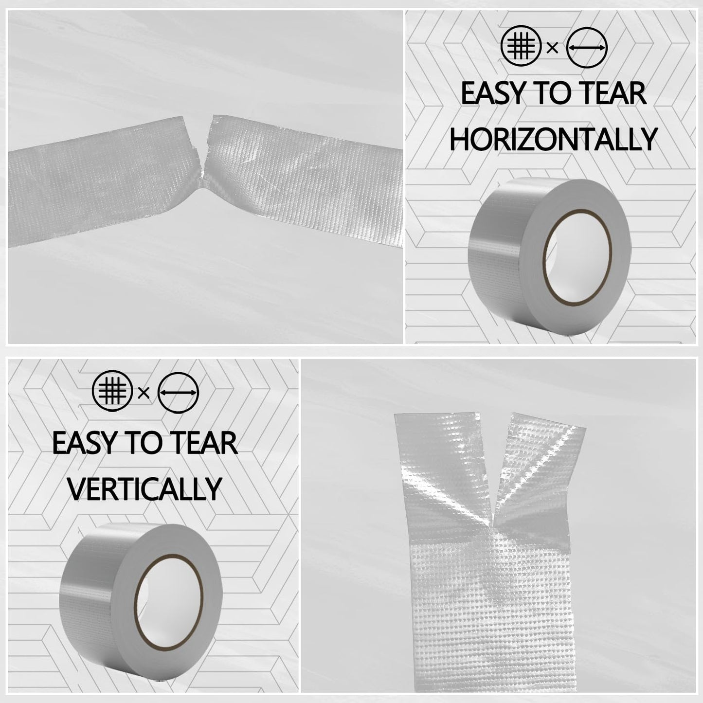SWRT 24-Pack 9 Mil Silver Heavy Duty Duct Tape Strong Adhesive, 2 Inch x 720 Yd Duct Heavy Duty Waterproof All Weather Gray Duct Tape No Residue Sealing & Patching for Indoor&Outdoor Repair
