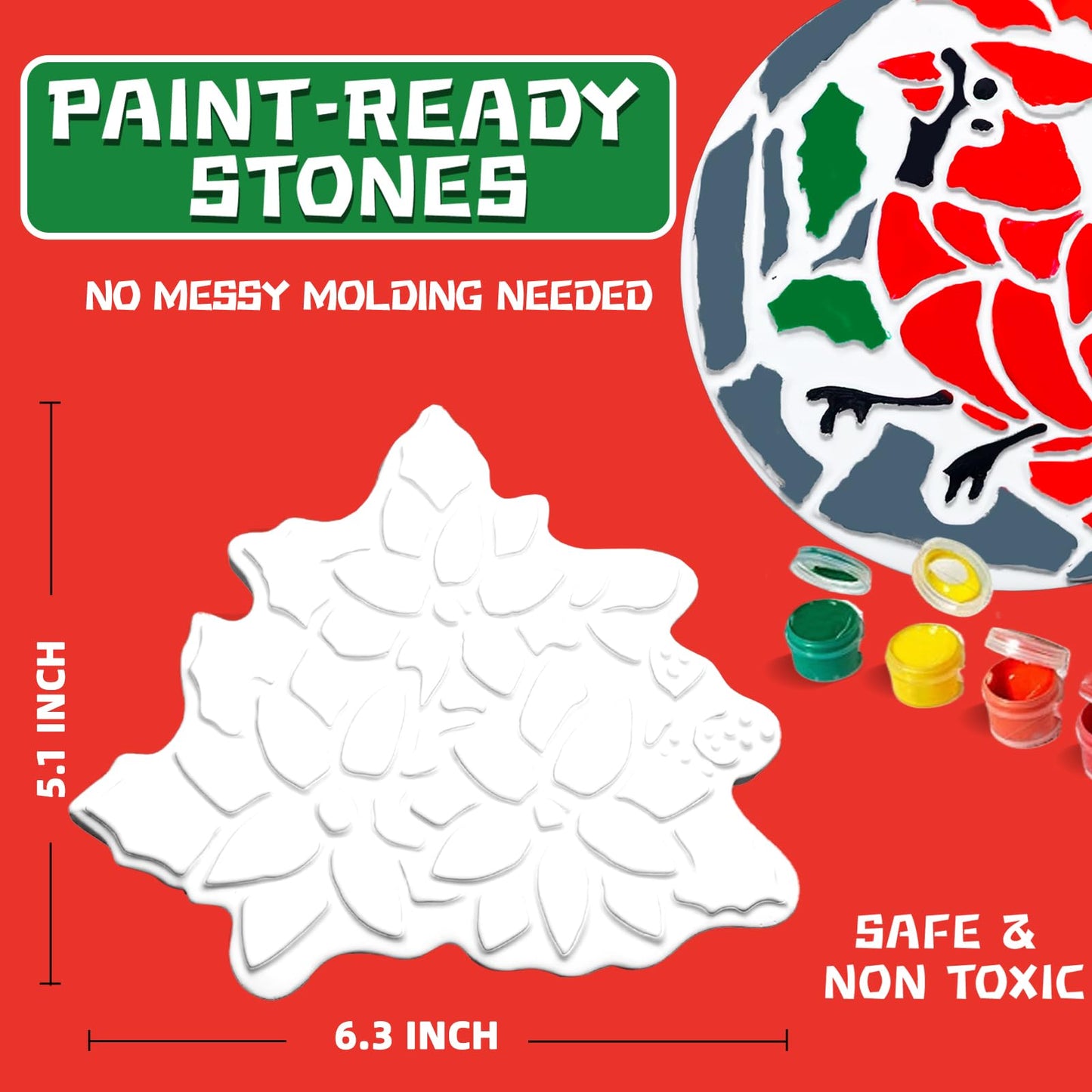 EggSun 8Pcs Stepping Stones Painting Crafts Kit for Kids 4 8 6, DIY Garden Stones Outdoor Paint Your Own Ceramic Unicorn Arts and Crafts for Boys Girls Ages 4 7 9 10 12 Christmas Birthday Gifts