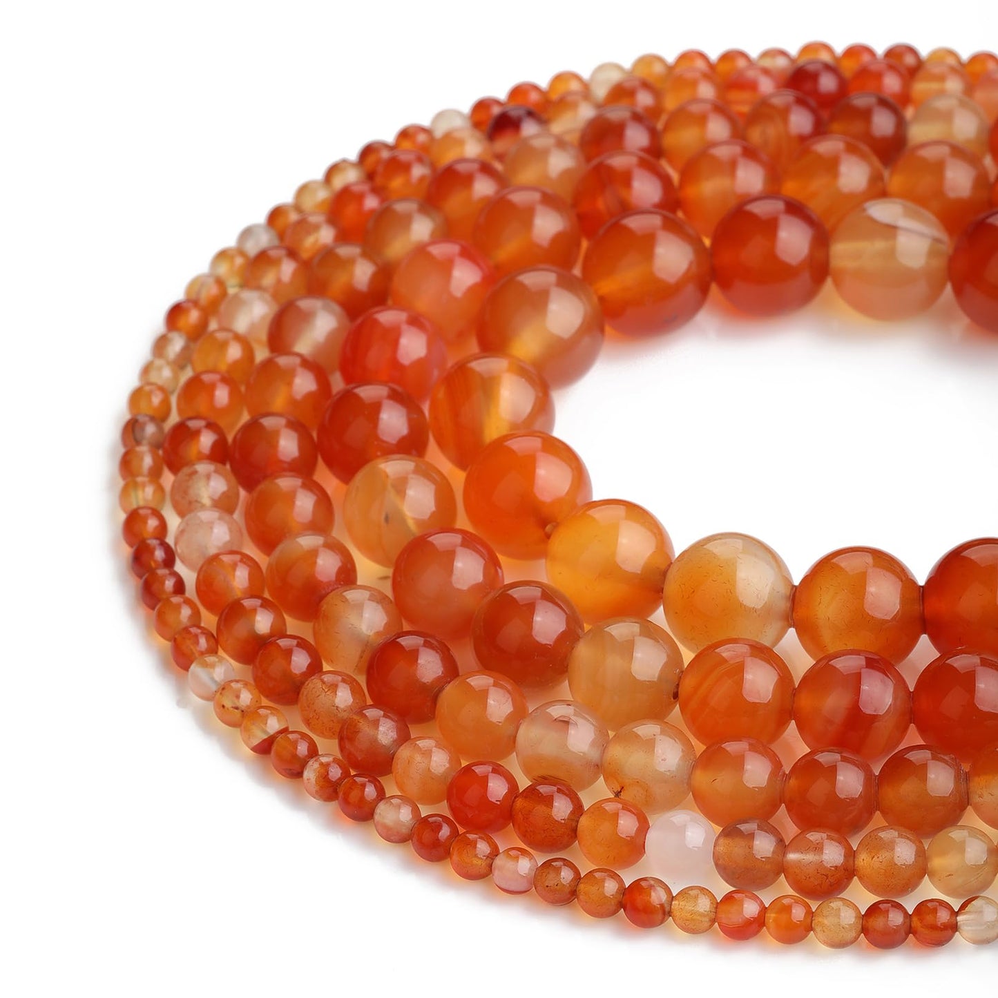 Zenkeeper 108Pcs Natural Jade Orange Agate Spacer Loose Beads Bulk with Holes Handcrafted for DIY Bracelets Jewelry Making Crafts Supplies
