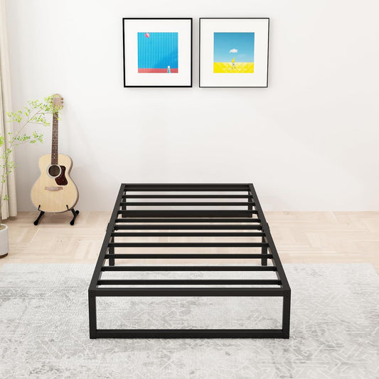 9 Inch Twin Bed Frames Heavy Duty Metal Twin Platform Bed Frame No Box Spring Needed, Noise Free, Easy Assembly, Black