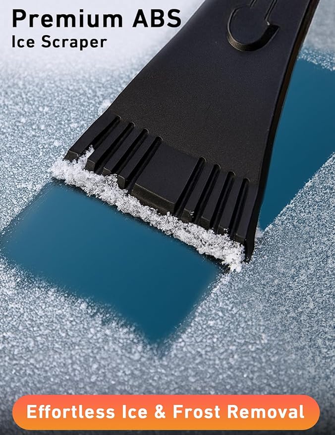EcoNour 27" Car Snow Brush and Ice Scraper (2 Pack) | Aluminum Snow Scraper for Cars with Ergonomic Foam Grip | Scratch-Free Windshield Ice Scraper and Snow Remover for Cars and SUVs