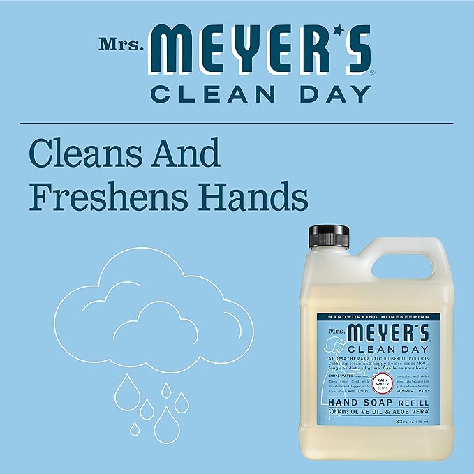 MRS. MEYER'S CLEAN DAY Liquid Hand Soap Refill, Rainwater, 33 OZ