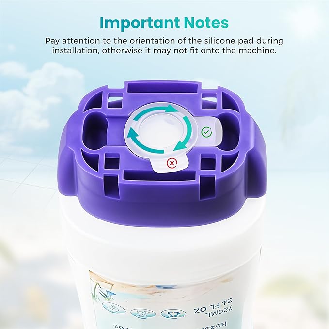 Refillable Bottle for Swiffer Power Mop – 720ML / 24 FL.OZ Leak-Proof HDPE Cleaner Solution Refill Bottle with 7 Silicone Gaskets & 1 Funnel, Easy Install for Use with Any Cleaning Solution
