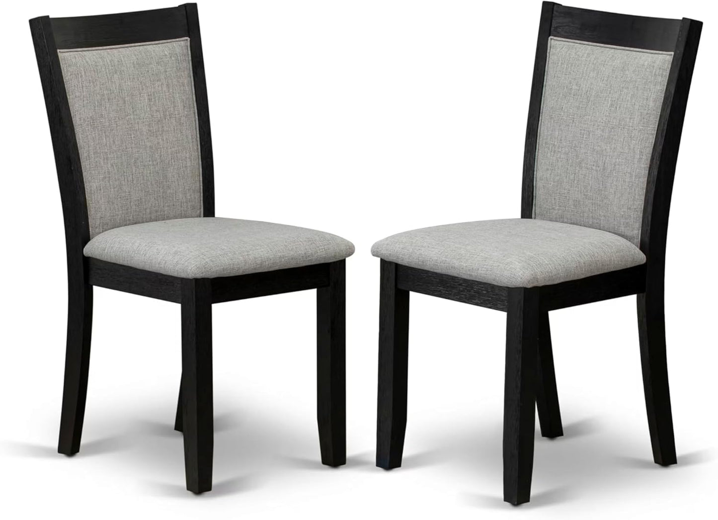 East West Furniture V627MZ606-9 9 Piece Dining Room Table Set Includes a Rectangle Dining Table with V-Legs and 8 Shitake Linen Fabric Upholstered Parson Chairs, 40x72 Inch, Multi-Color