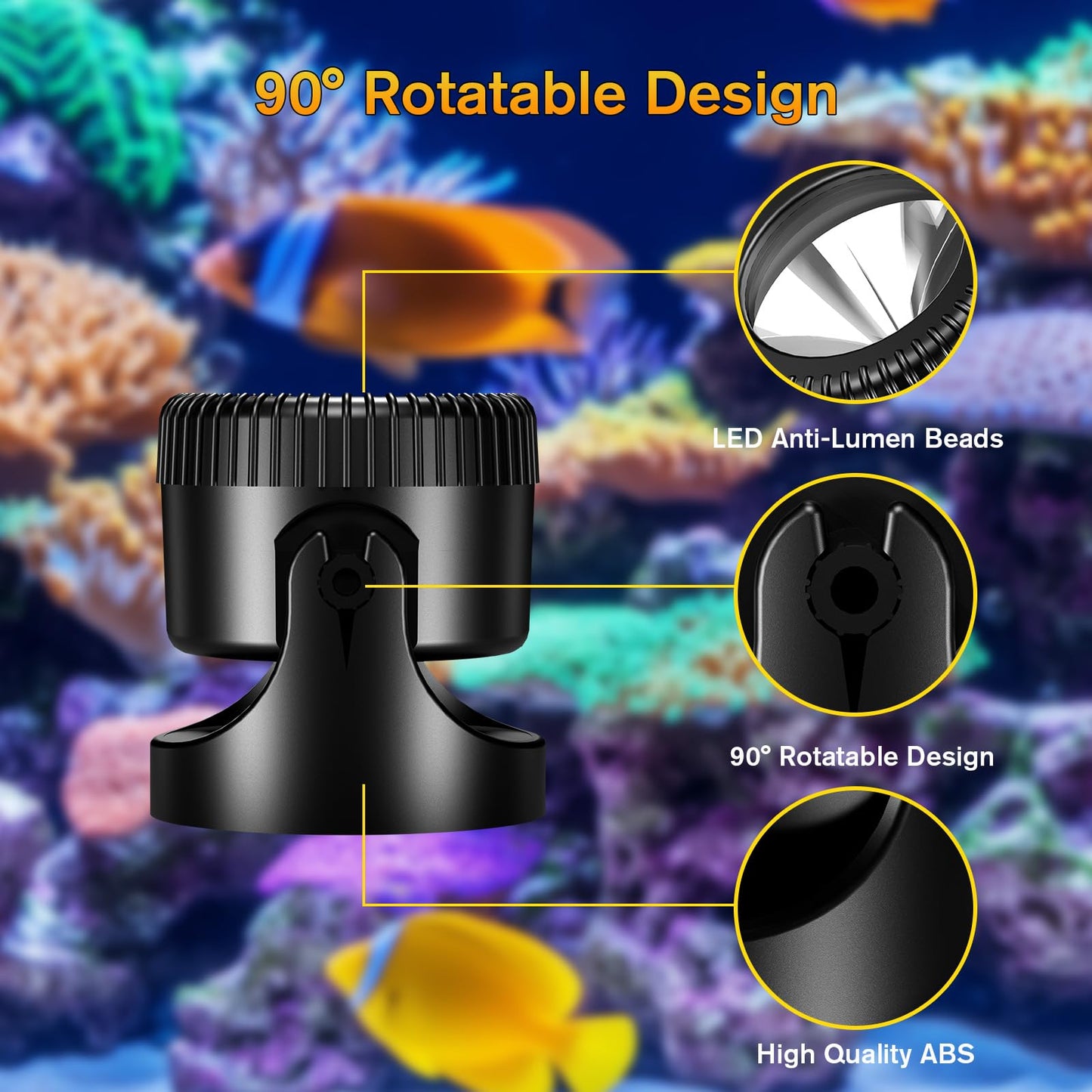 POPOSOAP 3-in-1 Solar Pond Lights, Warm White Underwater Pond Lights, IP68 Waterproof LED Fountain Lights for for Pond, Fountain, Pool Waterfall Decoration Garden Patio (3 Lights)-P63H