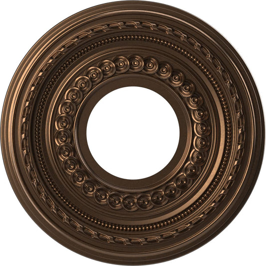 Ekena Millwork Cmp10Cocab Cole Thermoformed Pvc Ceiling Medallion (Fits Canopies Up To 4 1/4), 10Od X 3 1/2Id X 3/4P, Metallic A