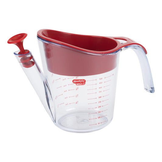 GoodCook Everyday Fat Separator for Cooking, 2-Cup Heat-Resistant Separator with Pour Spout, Bottom Release Fat Separator for BBQ and Gravy, Strainer and Silicone Stopper for Mess-Free Use
